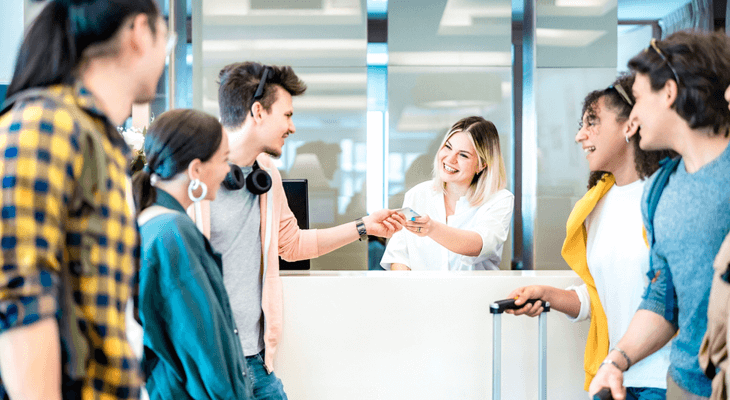 a group at an airport