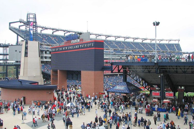 An entrance to Gillette Stadium before a New England Patriots game